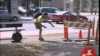 Worker falling down the drain!