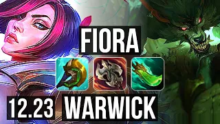 FIORA vs WARWICK (TOP) | 7 solo kills, 66% winrate, 15/4/14, Godlike | KR Challenger | 12.23