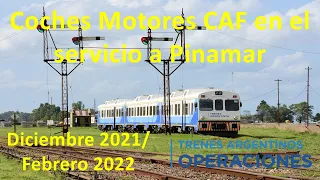 Coches Motores CAF 593 en el servicio a Pinamar - Diciembre 2021/Febrero 2022