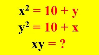 A Nice Algebra Problem | Find the value of xy