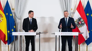 Pressestatements von Bundeskanzler Karl Nehammer und spanischem Ministerpräsident Pedro Sánchez