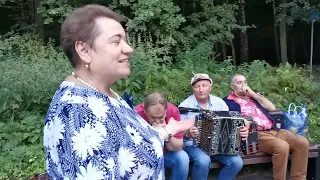 Измайловский пятачок, жаркий август! весёлая Матаня под гармонь. 😊 Гармонист Юрий Степашкин