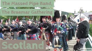 The Massed Pipe Band at The Braemar Gathering Highland Games, Scotland