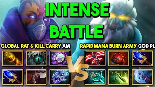 TRULY INTENSE BATTLE | Global Rat And Kill Anti Mage Vs. Rapid Mana Burn Army GOD Phantom Lancer