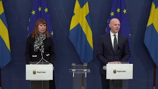 Pressträff med finansmarknadsministern och Spelinspektionens generaldirektör