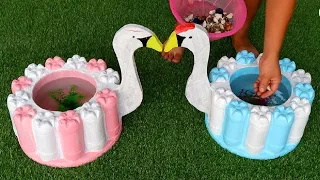 Amazing DIY duck shape flower pot from Plastic Bottles And Concrete   Project concrete at home