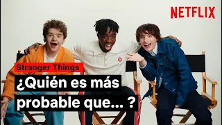 ¿QUIÉN ES MÁS PROBABLE QUE…? con Gaten, Caleb y Finn | Stranger Things | Netflix España