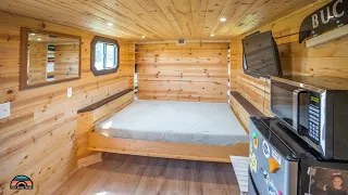 DIY Cargo Trailer Tiny House - Stealth Camper W/ Clever Murphy Bed Design