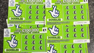 new£100,000 green doubler scratch cards £10 in play