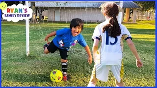 Ryan's First Soccer Practice vs the big kids!!!