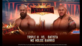 WWE 2K20 Gameplay Triple H Vs Batista At Wrestlemania 35 Highlights HD