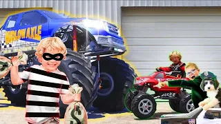 Braxton and Ryder selling Monster Trucks for Kids