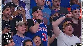 Knicks Fans Celebrate the Last Few Seconds of their First Playoff Win Since 2013