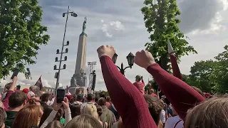 Latvian Ice Hockey team meet up in Riga after winning bronze medal, 2023