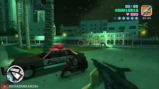 Grand Theft Auto : Vice City (Vice Extended 2.6) - 6 Stars Level Escapes With First Person Mod