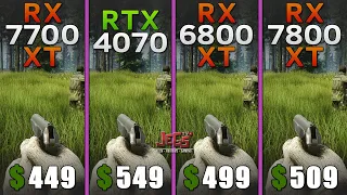 RX 7700 XT vs RTX 4070 vs RX 6800 XT vs RX 7800 XT | R7 7700X | Tested in 15 games