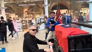 The Bagpipes Blast For Freedom By The Piano