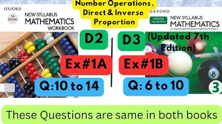 Same Qs in both books, D2, Ex#1A,Q:10 to 14,D3(Updated Edition),Ex#1B, Q: 6 to 10.