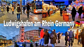 LUDWIGSHAFEN EVENING WALKING TOUR 2022 GERMANY 🇩🇪 || 4K Video Tour of Ludwigshafen am Rhein  🇩🇪