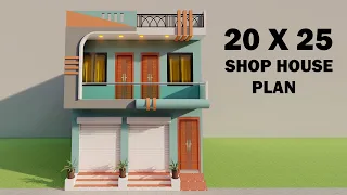 निचे दुकान ऊपर मकान,3D 20 by 25 makan ka naksha,20by25 shop plan,new shop design,3D dukan ka naksha