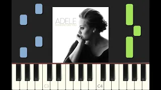 piano tutorial "SOMEONE LIKE YOU" by Adele, 2011, with free sheet music (pdf)