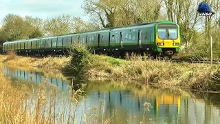 Trains Near Royal Canal in Leixlip, Ireland - 26 March 2023