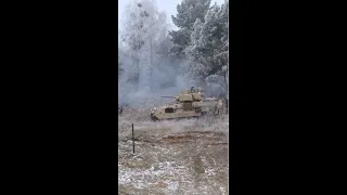 Live Fire Exercise with U.S. Soldiers and M3 Bradley Fighting Vehicles in Poland on Nov 23, 2022