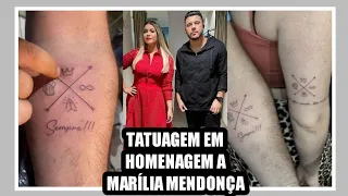 Murilo Huff, amigos e equipe de Marília Mendonça fazem tatuagem homenageando a cantora