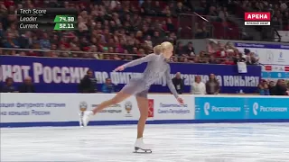 Maria Sotskova - 4 under-rotated jumps in FS (Russian Nationals 2017-2018)