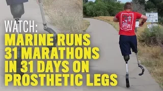 Marine Runs 31 Marathons in 31 Days on Prosthetic Legs