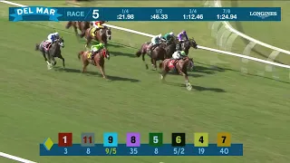 Flattery wins the Del Mar Juvenile Fillies Turf Stakes race 5 at Del Mar 9/9/23.