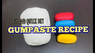 Gumpaste recipe || easy and quickdry gumpaste || homemade gumpaste || bake my cakes