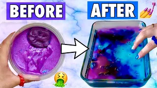 Fixing my OLDEST SLIMES! 😳🤮 *DIY Slime Makeover*