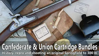 Making Civil War cartridge bundles and shooting an original Springfield rifle musket to 300 m