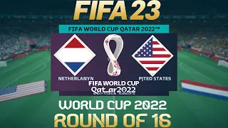 FIFA 23 Netherlands vs USA | World Cup Qatar 2022 | Round of 16 | PS4/PS5 Full Match