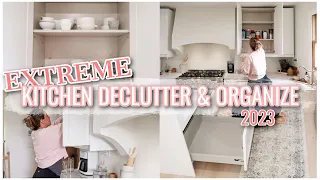 KITCHEN DECLUTTER & ORGANIZE WITH ME 2023! | CLEAN DECLUTTER ORGANIZE & MINIMIZE WITH ME!