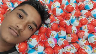 100 Yummy Kinder Surprise Egg Toys Opening - A Lot Of Kinder Joy Chocolate ASMR