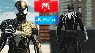 New PS4 Spider-man Black Suit Costume Gameplay - The Amazing Spider-man 2(PC) MOD