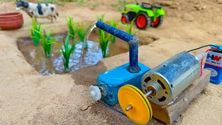 Diy mini motor water pump science project |  how to make Cow shed  - @Santroyce