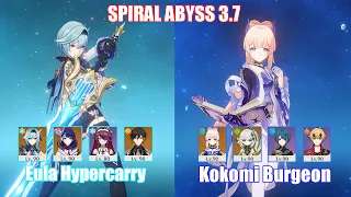 C0 Eula Hypercarry & C0 Kokomi Burgeon | Spiral Abyss 3.7 | Genshin Impact