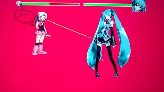 Miku Hatsune vs. Dawn with Healthbars