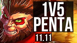 WUKONG vs DARIUS (TOP) | 1v5 Penta, 15/1/5, 10 solo kills, 2.4M mastery | EUW Diamond | v11.11