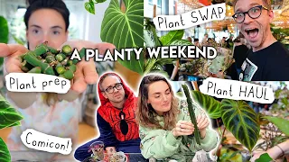 A Weekend Of Planty Things 🌿 Houseplant Prep, Another Plant Swap, Plant HAUL + Comicon