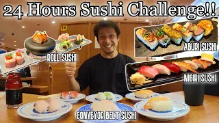 24 hours eating ONLY SUSHI! Challenge to have various kind of Sushi in a day!!