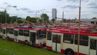 Trolleybus depot in Lithuania. Vilnius