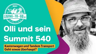 Olli stellt uns die Vor- und Nachteile des Pössl Summit 540 und seinen Tandem-Fahrradträger vor.