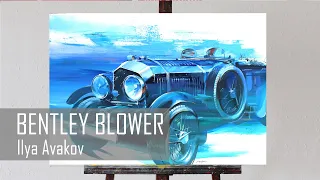 Automotive art Bentley Blower , car draw Ilya Avakov