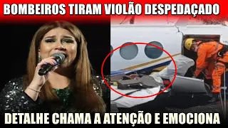 Bombeiros tiram violão despedaçado de Marília Mendonça de avião, e detalhe emociona