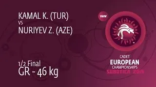 1/2 GR - 46 kg: K. KAMAL (TUR) df. Z. NURIYEV (AZE) by TF, 9-0