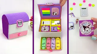 Easy ideas from paper // How to make an organizer in Kuromi style // School life hacks